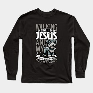 Jesus and dog - Irish Wolfhound Long Sleeve T-Shirt